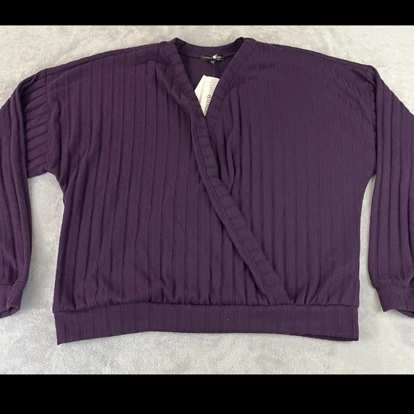 Curvy Sense womens long sleeve wrap front sweater blouse size 3X - Picture 2 of 5